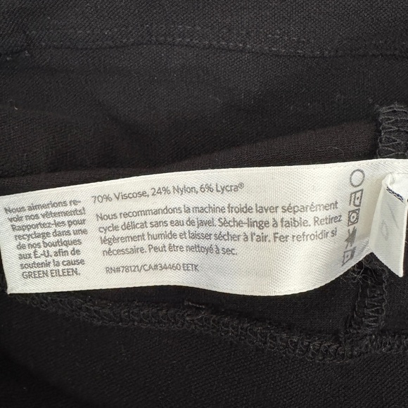 Eileen Fisher System Stretch Crepe Straight Ankle Pants Black Size Small Petite - Picture 4 of 4